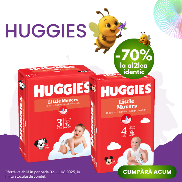 Huggies 70% la al doilea