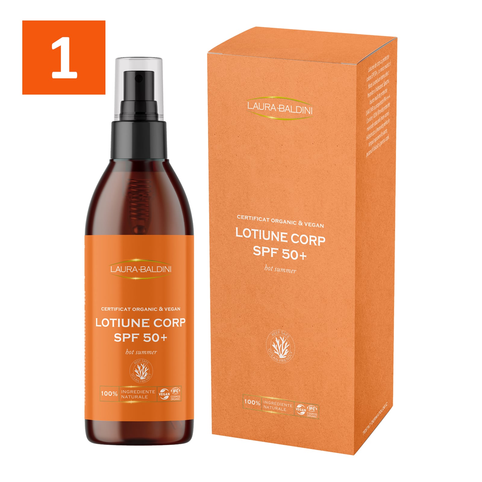 Lotiune corp SPF50+ Hot Summer, 125ml, Laura Baldini